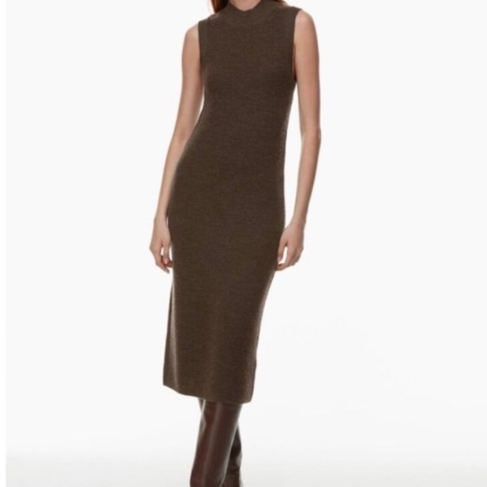 Babaton Chocolate Brown Midi Dress